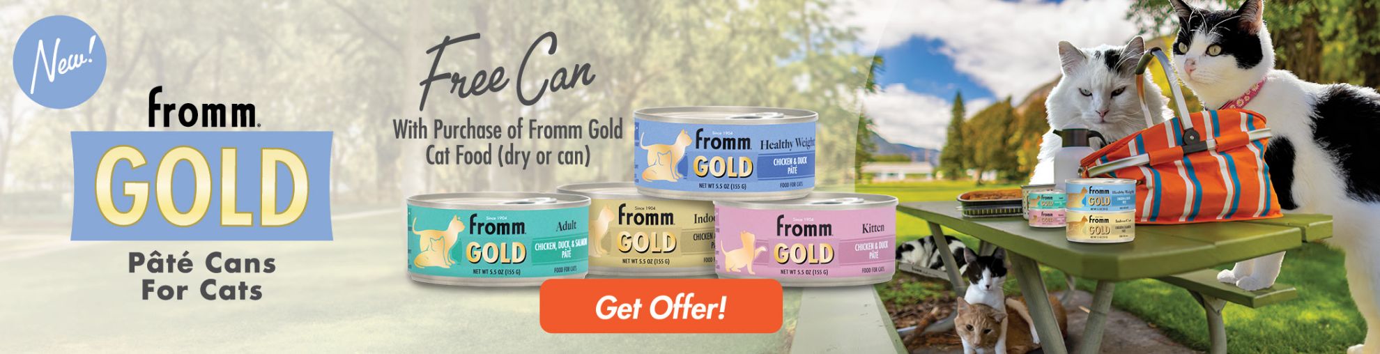 OFFER F2871 Gold Cat Free Can