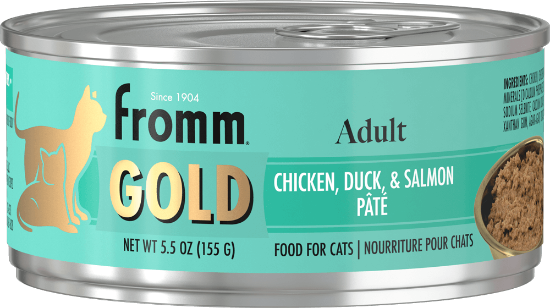 Fromm Adult Gold Chicken Duck and Salmon Pate Cat Food 5.5 oz GoFromm Fromm Pet Food Authorized Online Retailer