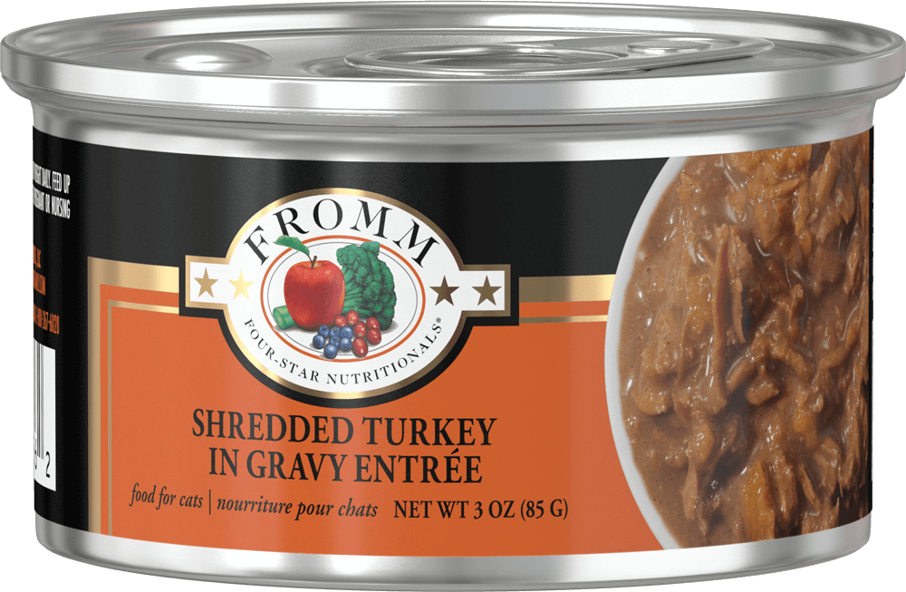 Fromm Four Star Nutritionals Shredded Turkey in Gravy Entree Food for Cats GoFromm Fromm Pet Food Authorized Online Retailer