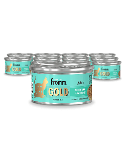 Adult Gold Chicken, Duck, and Salmon Pâté Cat Food 12/3 oz