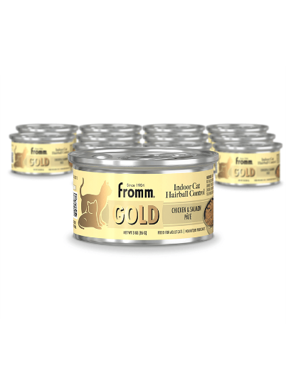 Indoor Gold Chicken and Salmon Pâté Cat Food 12/3 oz